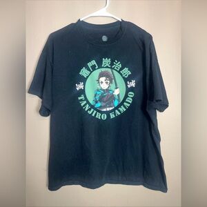 Demon Slayer T-Shirt - Black with Green and Blue #C0126